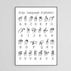 ASL Sign Language Alphabet Print
